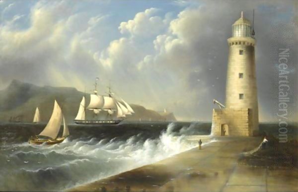 Seascape With Lighthouse - view 1