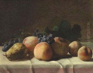 Grapes, Peaches And Pear On A Table