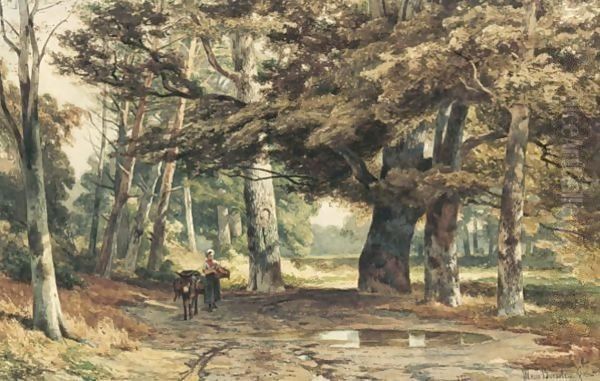 A Girl And A Donkey On A Country Lane - view 1