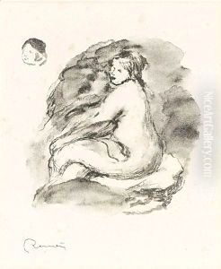 Study Of A Seated Nude by Pierre Auguste Renoir