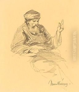 Study Of An Arab Man by Mihaly Munkacsy