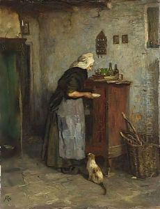Feeding The Cat by Jacques Abraham Zon