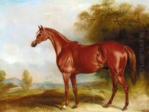 Harkaway, A Chestnut Racehorse In A Landscape