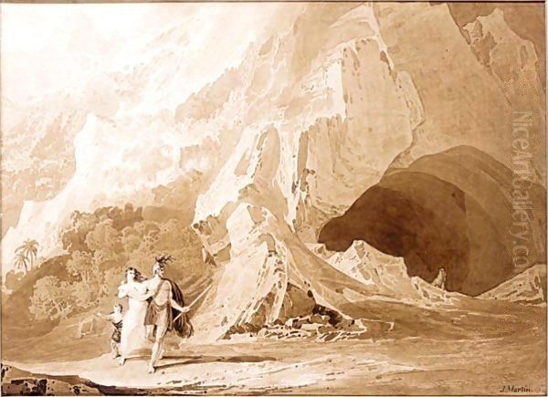A Classical Hero Rescuing A Mother And Child From A Wolf - view 1