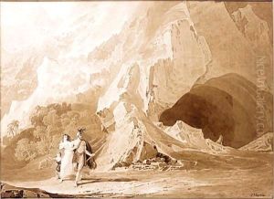 A Classical Hero Rescuing A Mother And Child From A Wolf