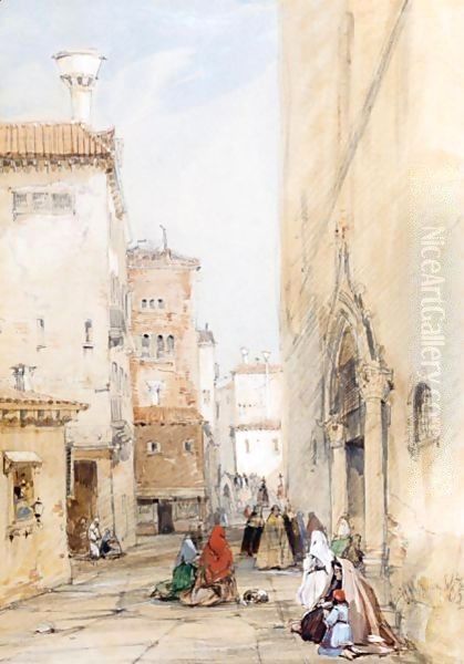Figures On A Street In Venice - view 1