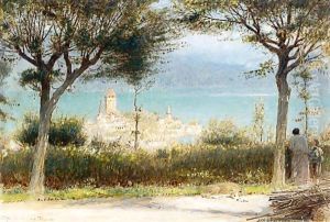 The Town Of Spiez, Lake Of Thun by Albert Goodwin