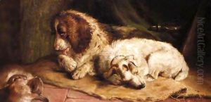 A Spaniel And A Terrier by John Fitz Marshall