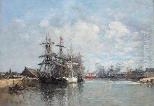 Le Havre. Bassin De Voiliers by Eugene Boudin
