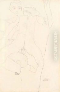 Liebespaar (Lovers) 2 by Egon Schiele