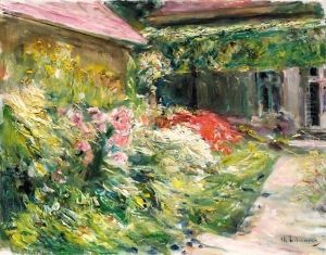 Blumenstauden Am Gartnerhauschen Nach Nordosten (Flowers By The House Of The Gardener, Northeast) by Max Liebermann