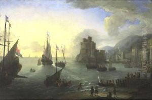 View Of A Southern Port by Pierre Puget