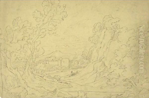 Landscape With Farmhouse And Figures - view 1