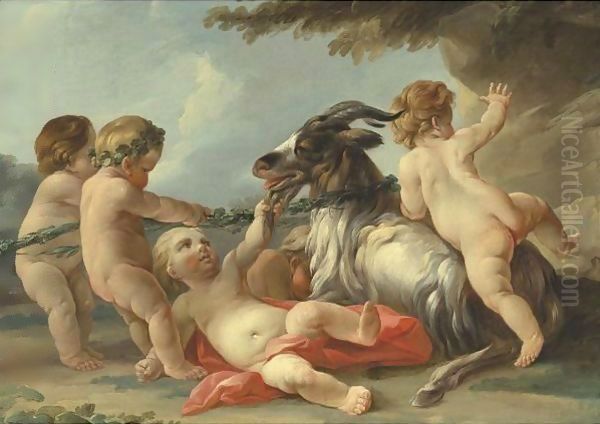 Putti Playing With A Goat - view 1