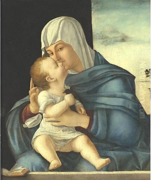 Madonna And Child At A Parapet, A Landscape Beyond - view 1