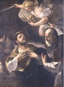 The Prophet Gad Offering King David The Choice Of Three Punishments Famine, Civil War Or Plague by Luca Giordano