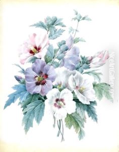A Bouquet Of Rose Of Sharon (Hibiscus Syriacus) by Pierre-Joseph Redoute