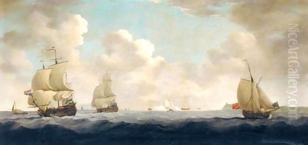 An Action In The Channel Between The English And Dutch Fleets - view 1