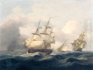 East Indiamen And A Cutter In A Heavy Swell East Indiamen And A Cutter In A Heavy Swell