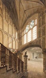 The Interior Of Caerhays, Cornwall by Thomas Willement