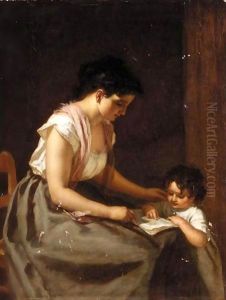 The Reading Lesson by Eugene Francois De Block