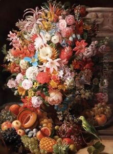 Still Life Of Flowers by Leopold van Stoll