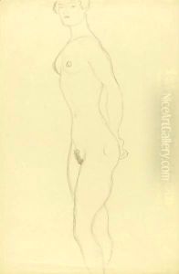 Stehender Akt Nach Links (Standing Nude To The Left) by Gustav Klimt