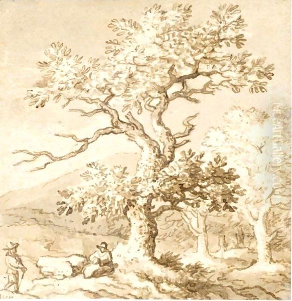 Landscape With Figures Resting By A Tree - view 1