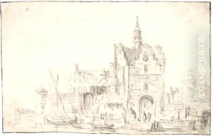 A Watergate by Jan van Goyen