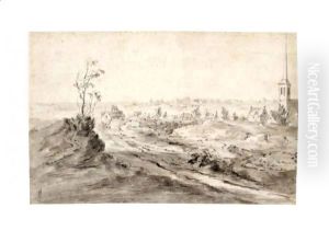 Dune Landscape With A Village by David The Younger Teniers