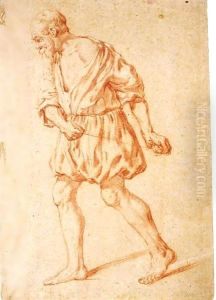 A Standing Bearded Man, Pulling A Cord A Standing Bearded Man, Pulling A Cord