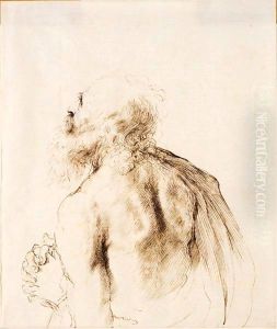 Half-Length Figure Of St. Jerome In Prayer, Seen From Behind, Looking Up by Giovanni Francesco Barbieri