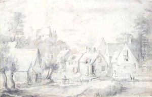 Study Of A Riverside Cottage by David The Younger Teniers