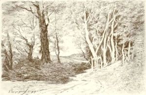 A Track In A Wooded Landscape by Henri-Joseph Harpignies