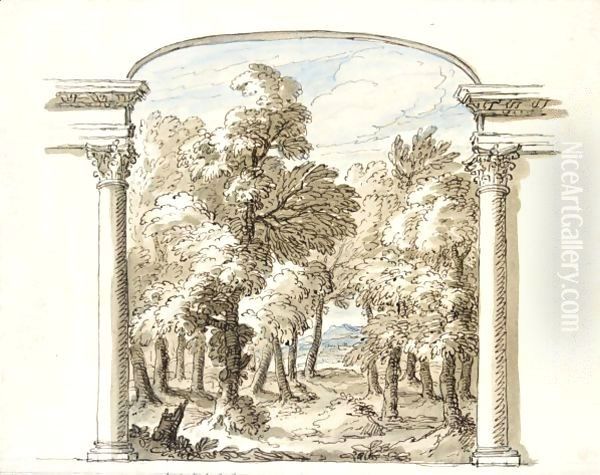 A Classical Landscape Seen Through An Arch - view 1