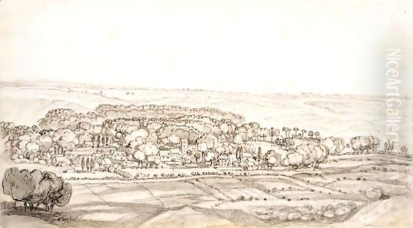 View Overlooking Marlborough Village And Church - view 1