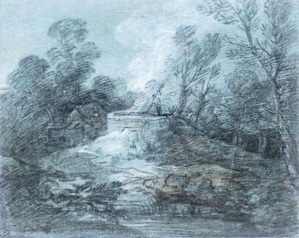 Wooded Landscape With Figure, Lime Kiln And Farm Building - view 1