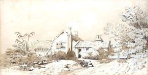 Cottages Near Paddington, London by John Varley