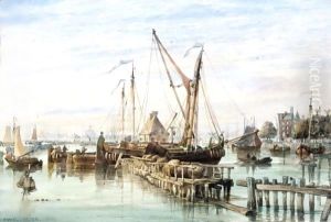 Passing The Booms, Amsterdam by Edward William Cooke