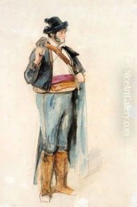 Portrait Of A Gentleman In Spanish Costume, Possibly Richard Ford by John Frederick Lewis