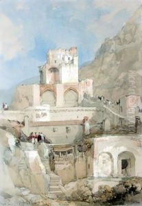 British Soldiers Before The Tower Of The Old Moorish Citadel In Gibraltar by David Roberts