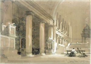 Interior Of The Church Of San Lorenzo, Rome by David Roberts