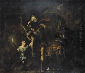 Aeneas Rescuing Anchises And Ascanius From The Sack Of Troy