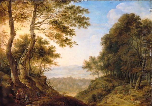 An Extensive Forest Landscape With Woodcutters - view 1