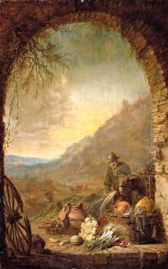 Landscape With A Man Unloading Produce From A Donkey, Seen Through An Arch