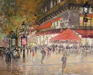Place De L'opera 2 by Konstantin Alexeievitch Korovin