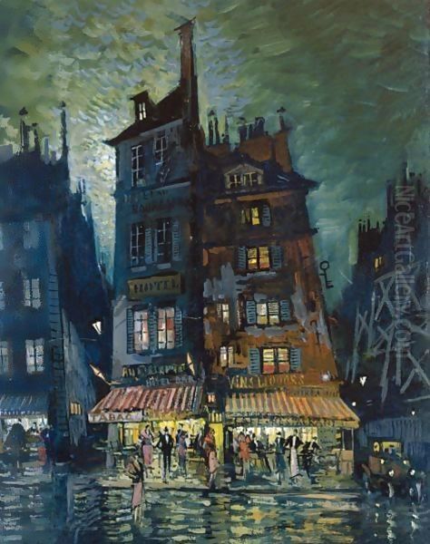 Street In Monmartre At Night - view 1