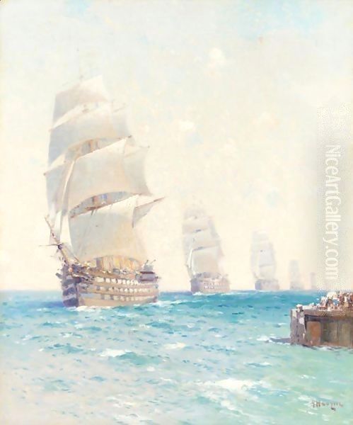 Tall Ships On The Ocean - view 1