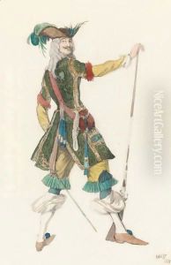 Costume Design For The King's Huntsman From A Production Of Sleeping Beauty by Leon Samoilovitch Bakst