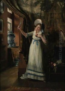 In Anticipation Of The Invitation by Jennie Augusta Brownscombe